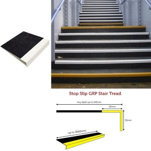 Heavy Duty Black Anti Slip Stair Tread Cover For Stairways