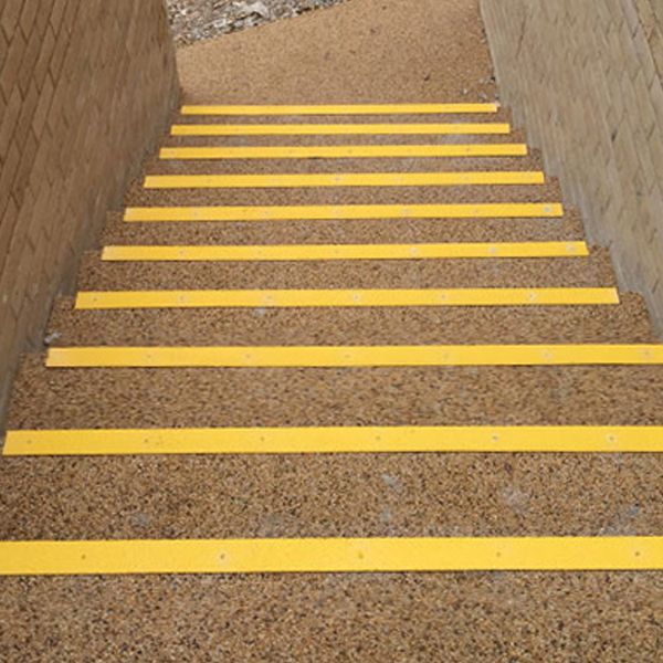 Medium Grit Stair Nosing Cover 70mm x 30mm Anti-Slip -  Yellow